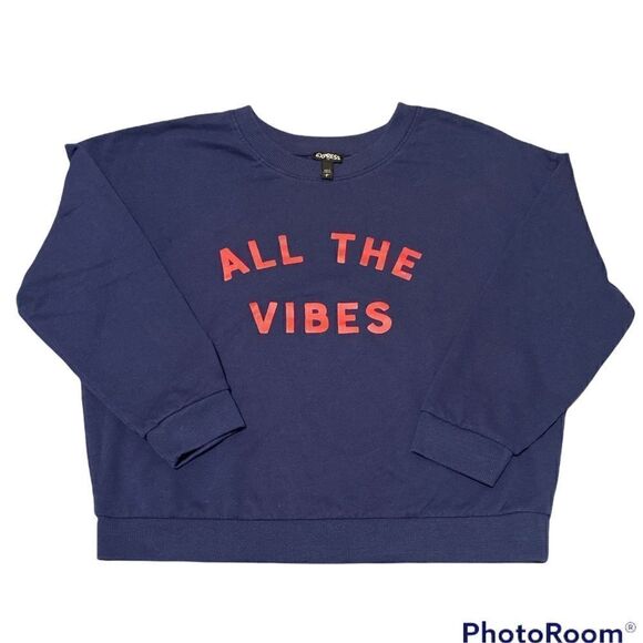 Express All The Vibes Crewneck Sweatshirt Size Small - Picture 1 of 8